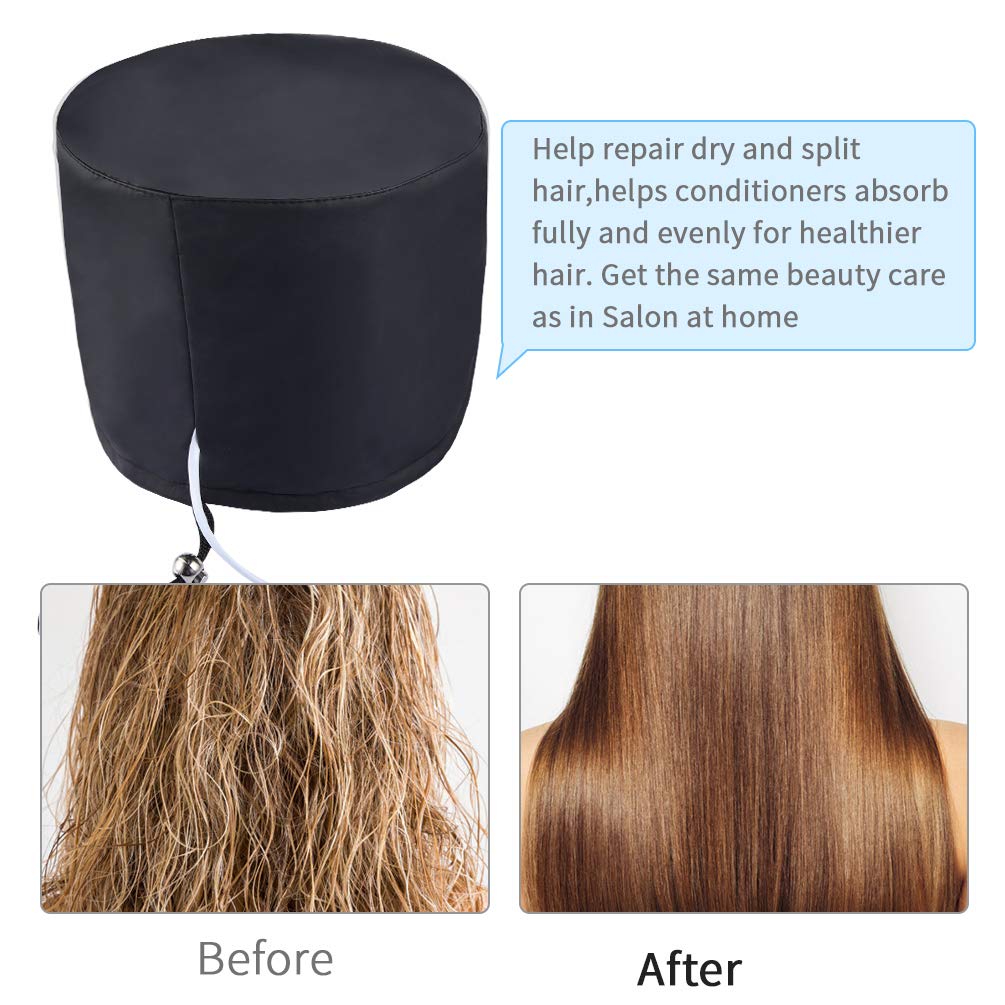 Heat Cap Hair Deep Conditioning - Heating Thermal Steamer Cap Electric Hot Treatment Cap for Natural Black